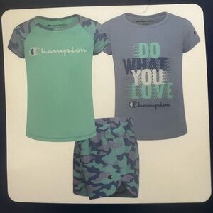 NWT girls 3 piece Champion shorts set size 5